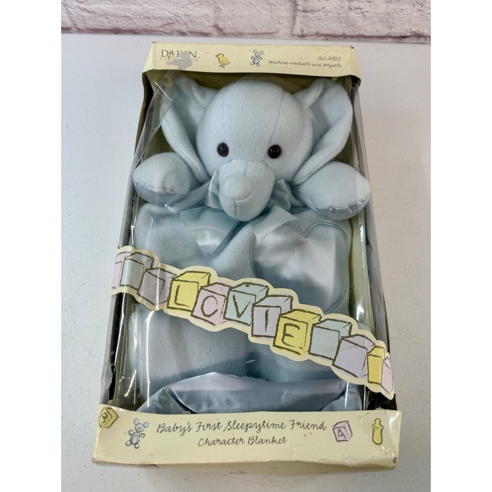 Vintage Dakin Baby's First Sleepytime Friend "Lovie" Elephant Blanket BRAND New